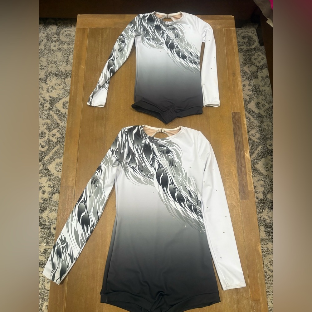 Weissman Monochrome Long Sleeve Dance Costume